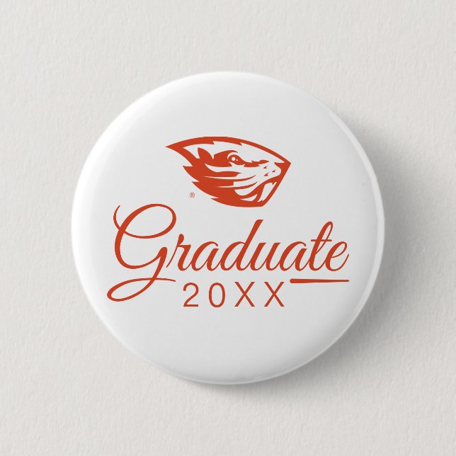 Oregon Staat Beavers | Biberkopf Button (Vorderseite)