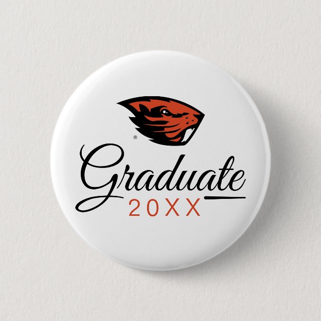 Oregon Staat Beavers | Biberkopf Button (Vorderseite)