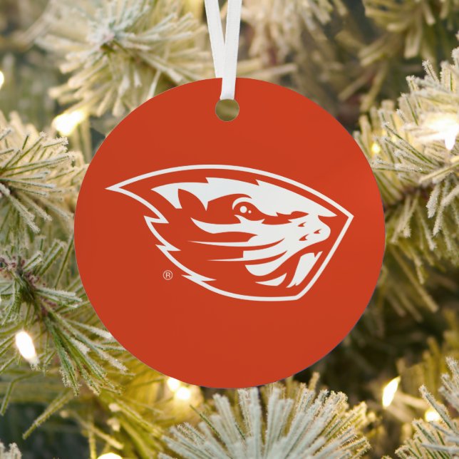 Oregon Staat Beavers | Biberkopf Ornament Aus Metall (InSitu)