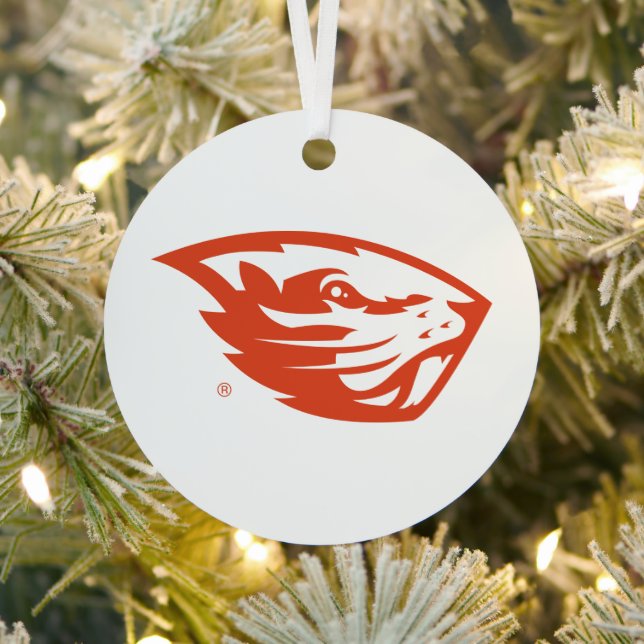 Oregon Staat Beavers | Biberkopf Ornament Aus Metall (InSitu)
