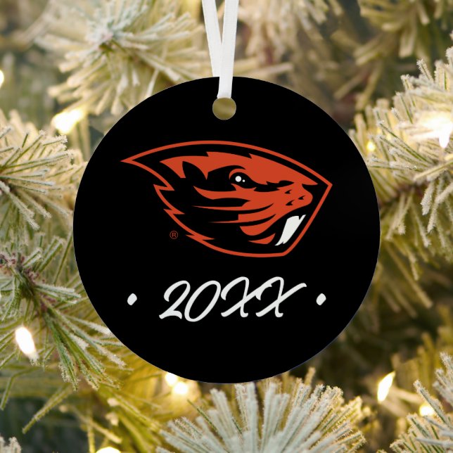 Oregon Staat Beavers | Biberkopf Ornament Aus Metall (InSitu)