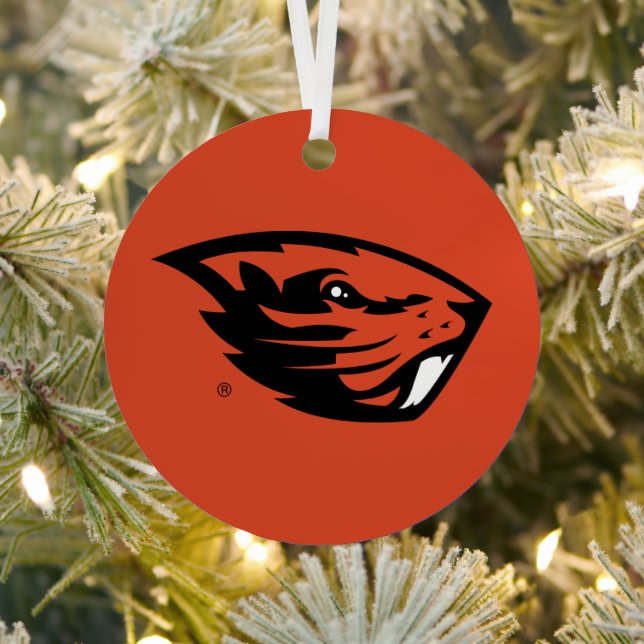 Oregon Staat Beavers | Biberkopf Ornament Aus Metall (InSitu)