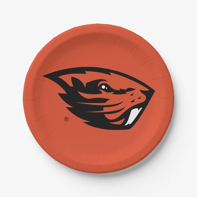 Oregon Staat Beavers | Biberkopf Pappteller (Vorderseite)