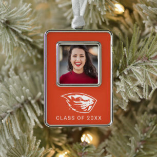 Oregon Staat Beavers Biberkopf Rahmen-Ornament Silber