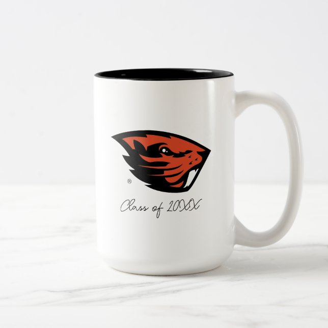 Oregon Staat Beavers | Biberkopf Zweifarbige Tasse (Rechts)