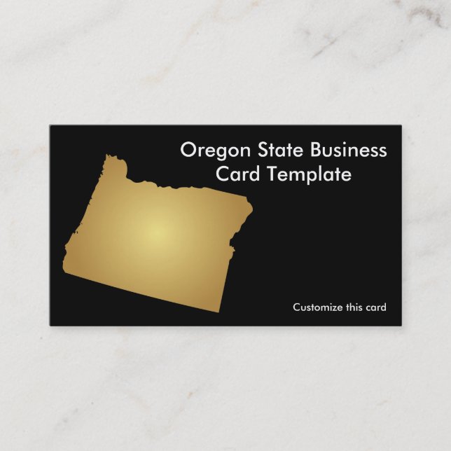 Oregon Staat Business Card Metallic Gold Visitenkarte (Vorderseite)
