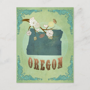 Oregon Staat Map - Green Postkarte