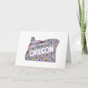 Oregon Staat Sehenswürdigkeiten Notecards Dankeskarte
