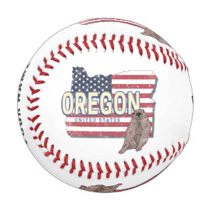 Oregon Staat United Staaten Retro Map USA Souvenir Baseball