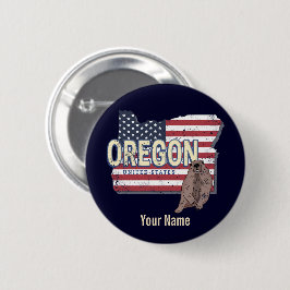Oregon Staat United Staaten Retro Map USA Souvenir Button