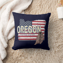 Oregon Staat United Staaten Retro Map USA Souvenir Kissen