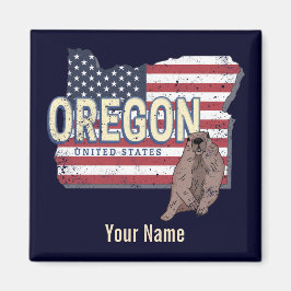 Oregon Staat United Staaten Retro Map USA Souvenir Magnet