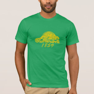 Oregon-Staats-Flaggegrunge-Biber Eugene Liebe T-Shirt