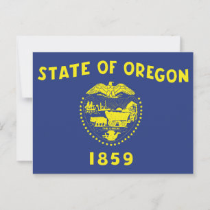 Oregon Staatsflagge mit zweiseitiger Siegel und Pi Postkarte