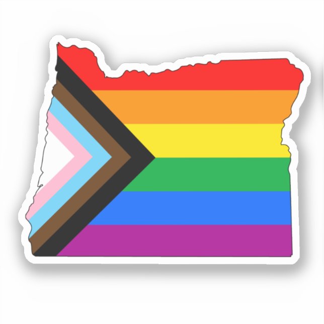 Oregon Staatsstolz LGBTQ Progress Prix Aufkleber (Vorderseite)