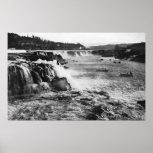 Oregon-Stadt ODER Lachsfischen auf Willamette Poster