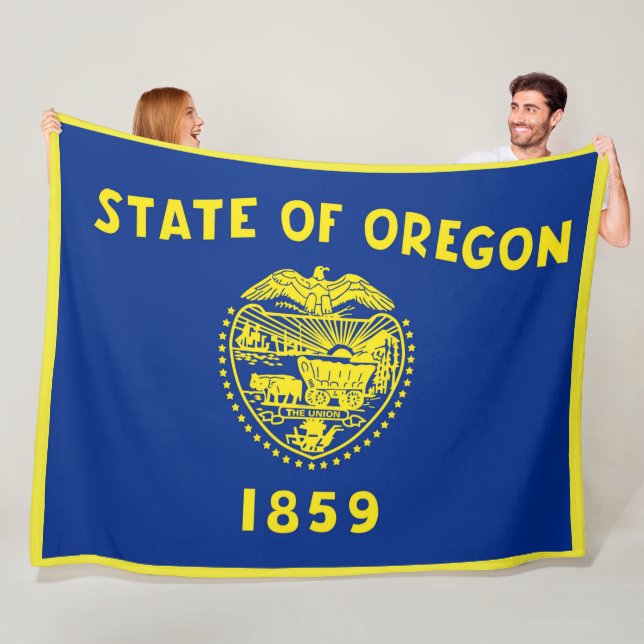 Oregon State Flag Print Patriotc Fleecedecke (Beispiel)