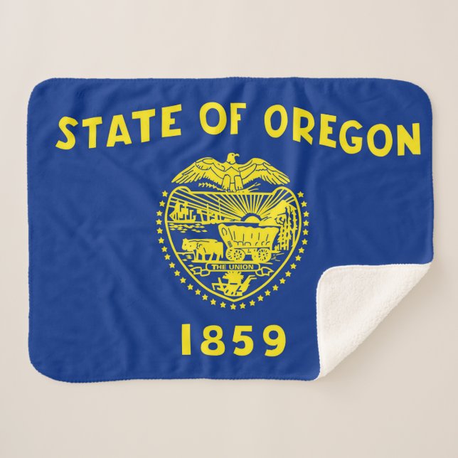 Oregon State Flag Print Patriotic Sherpadecke (Vorderseite (Horizontal))