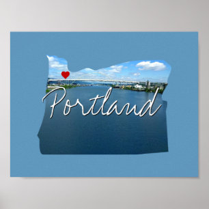 Oregon State Photo insert and town name Poster