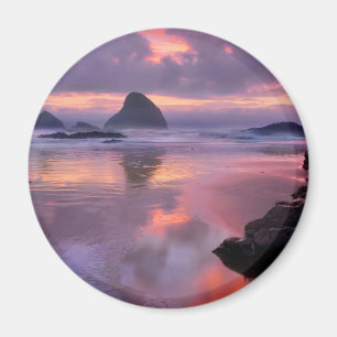 Oregon Strand und Seestacks, Sonnenuntergang Magnet