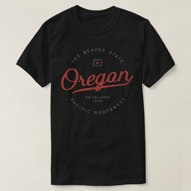Oregon T , The Beaver Staat Pacific Northwest PNW T-Shirt (Design vorne)