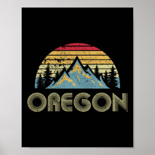 Oregon Tee - Retro Vintage Berge Natur Wandern Poster