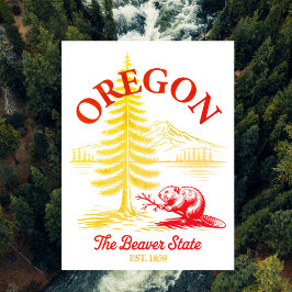 Oregon The Beaver State Est. 1859 Postkarte
