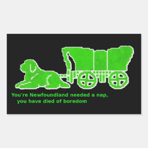 Oregon Trail Neufundländer Schläfer Stil  Rechteckiger Aufkleber