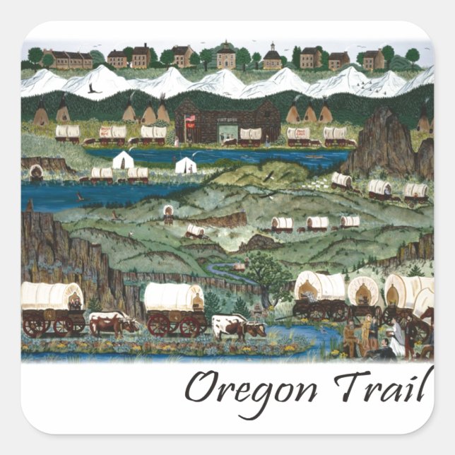 Oregon Trail Quadratischer Aufkleber (Vorderseite)