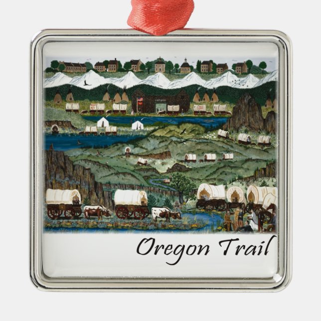 Oregon Trail Silbernes Ornament (Vorne)