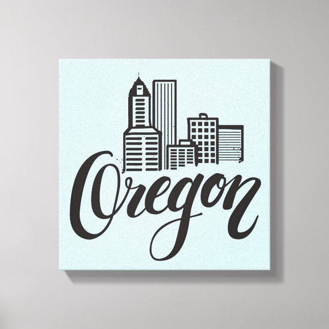 Oregon Typografie Design Leinwanddruck (Vorderseite)