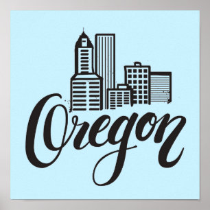 Oregon Typografie Design Poster