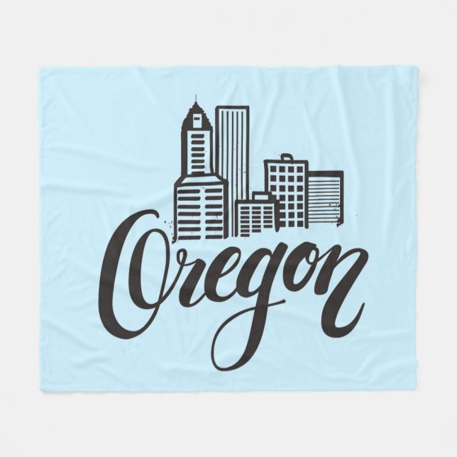 Oregon-Typografie-Entwurf Fleecedecke (Vorderseite (Horizontal))
