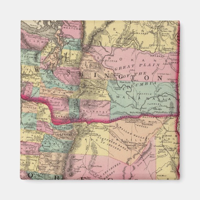 Oregon und Washington Territory Magnet (Vorne)
