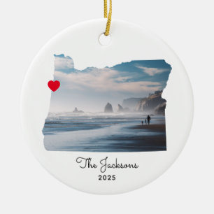 Oregon Urlaub Foto Rotes Herz Keramik Ornament