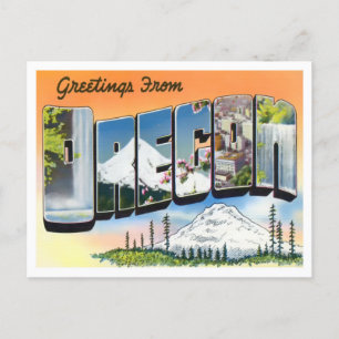 Oregon Vintag Big Letters Postcard Postkarte