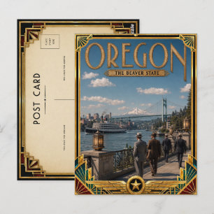 Oregon Vintage Art Deco Golden Age Postkarte