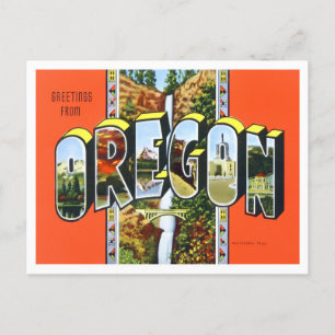 Oregon Vintage Große Buchstaben Postkarte