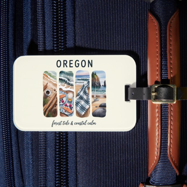 Oregon - Waldtide und Küstenstreifen Gepäckanhänger (Vorderseite Insitu 4)