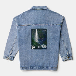 Oregon Wasserfall Poster Jeansjacke