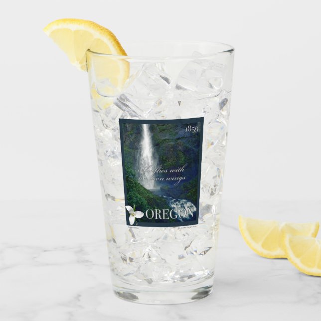 Oregon Waterfall Poster Glas (Vorderseite Ice)