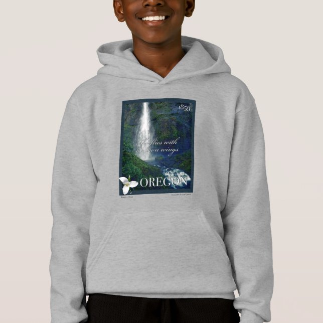 Oregon Waterfall Poster Hoodie (Vorderseite)