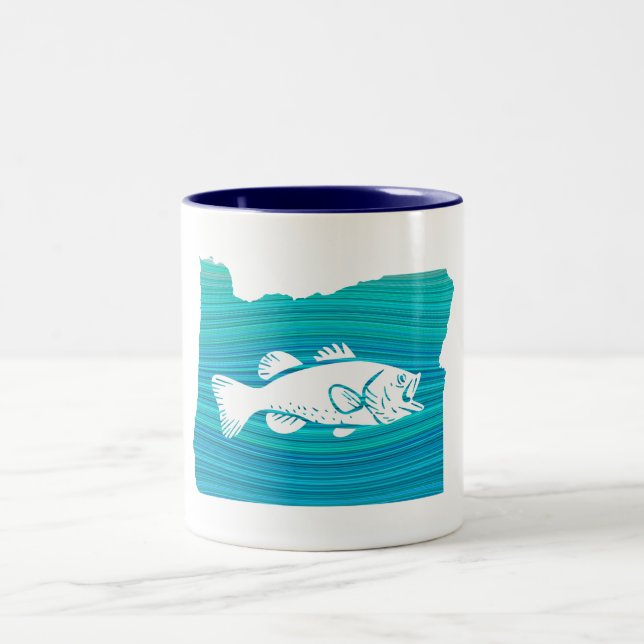 Oregon Wave Fishing Zweifarbige Tasse (Mittel)