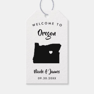 Oregon Wedding Welcome Bag Tags, Karte Geschenkanhänger