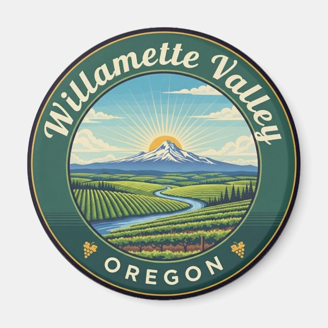 Oregon Willamette Valley Travel Magnet (Vorne)
