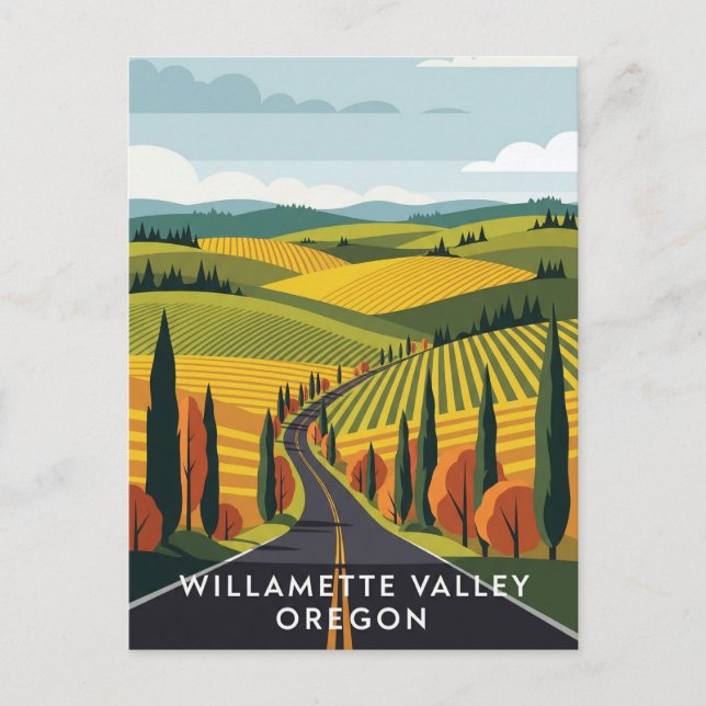 Oregon Willamette Valley Travel Postkarte (Vorderseite)