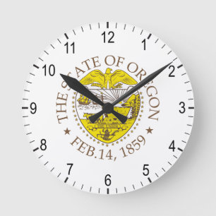 Oregon-Zeichen Runde Wanduhr