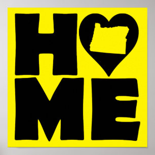 Oregon Zuhause Heart Staat Poster Sign