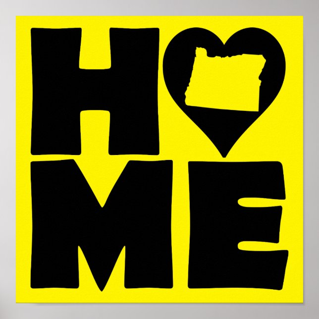 Oregon Zuhause Heart Staat Poster Sign (Vorne)