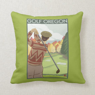 OregonGolf Szenen-Vintages Reise-Plakat Kissen